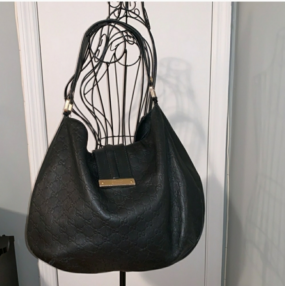 Authentic Gucci Guccisimma Web Hobo Bag